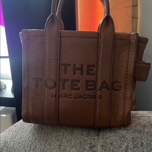 Marc Jacobs Brown Tote Bag with Embossed Text